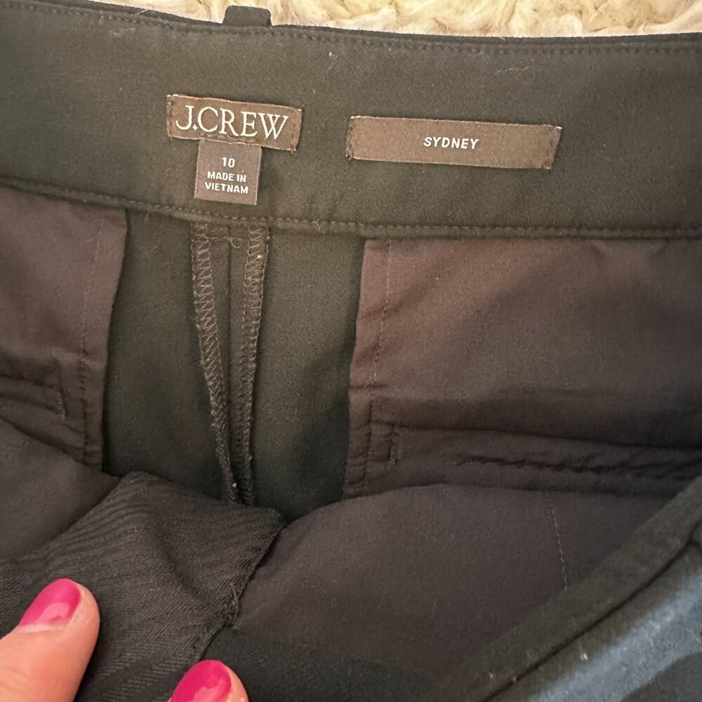J Crew Sydney Pants Women's Sz. 10 Wide Leg Black - Picture 2 of 9
